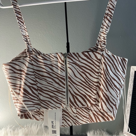 Zara brown leopard corset top (xs) - Picture 3 of 17
